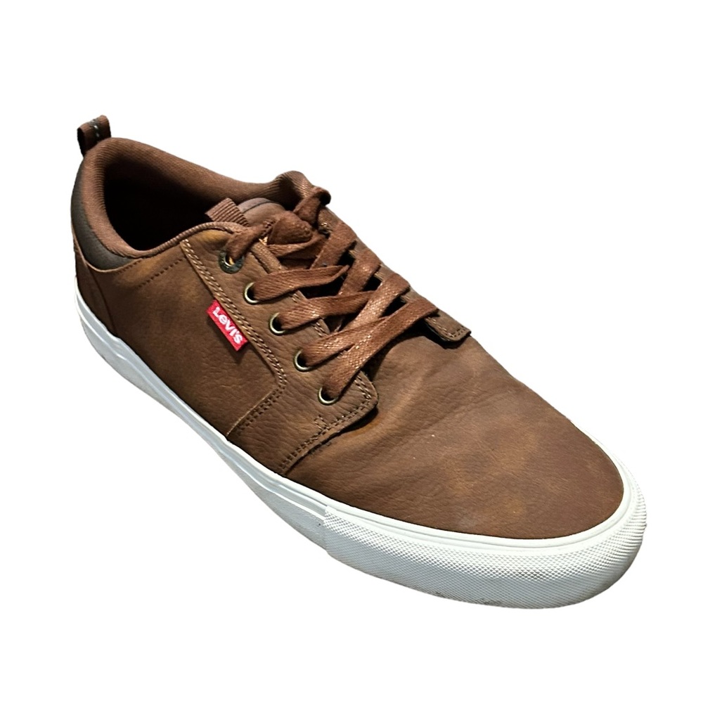 LEVI'S Men's Brown Faux Leather Lace Up Comfort Casual Shoes-Size 11